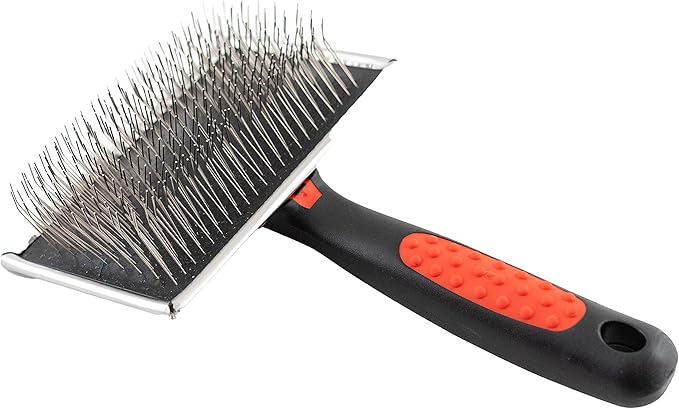 Paw Brothers Professional Grade Extra Long Slicker Brush - Ergonomic Handle, Removes Loose Undercoat and Tangles for Dogs - AquaVibe