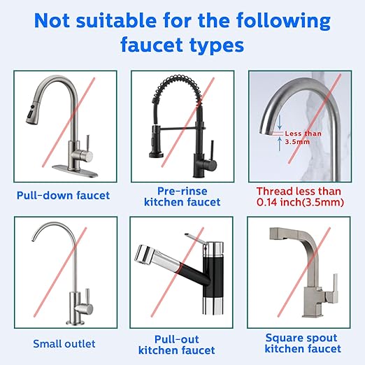 Stainless Steel Faucet Water Filter for Kitchen Sink,NSF Certified Water Purifier, Reduces 99% Chlorine, 99.9% Fluoride Pfas, Lead & Heavy Metals, Basic Version