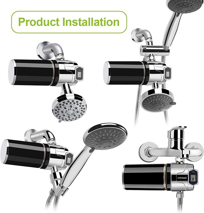 Miniwell Luxury Shower Filter L760-E201-2 Replaceable Cartridges-High output Purifier to remove Chlorine- Activated carbon for Healthy Skin & Smooth Hair & Hard Water-For Existing Shower Head