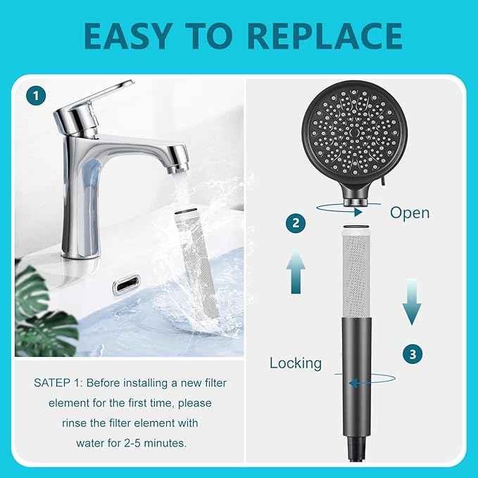AWO 3 PACK Replacement Shower Filter Compatible with Cobbe Handheld Shower Head - 2.0 Carbon Showerhead Filter System,Water Softener Filters Beads for Hard Water Reduces Dry Itchy Skin,Remove Chlorine - AquaVibe