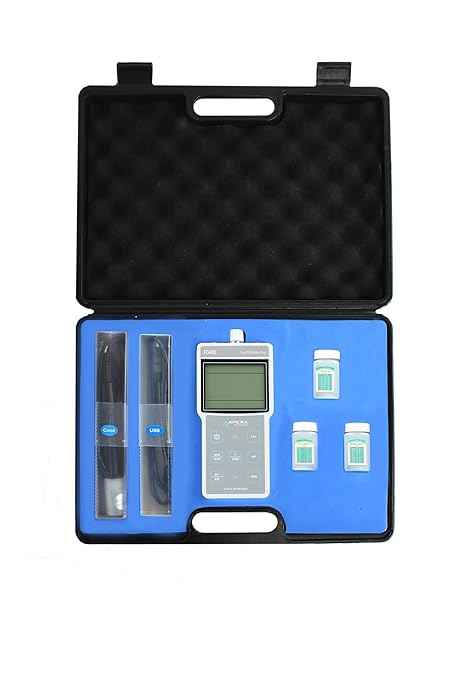 Apera Instruments AI422 EC400S Portable EC (Conductivity)/TDS/Salinity/Resistivity) Meter Kit, GLP Data Management (500 Groups of Data Storage), USB Data Output, 1.3" Height, 3.4" Wide, 7" Length