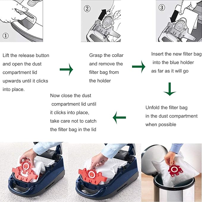 Airclean 3D Efficiency Dust Bags,12pcs FJM Vacuum Bags Replacement Compatible with Complete C1 C2 Vacuum Cleaner with 2 Set Filters - AquaVibe