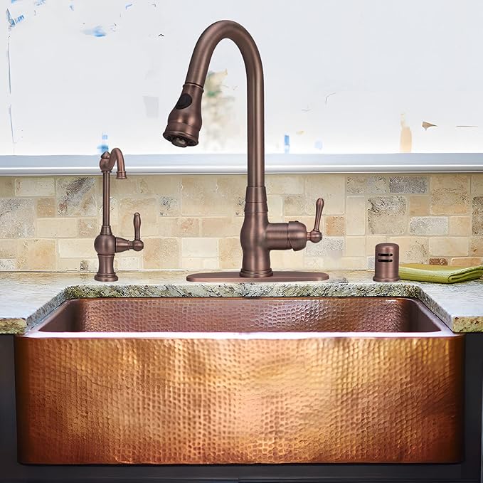 Akicon Brass Kitchen Faucet Drinking Water, Fits Most RO Units or Filtration Systems, Non-Air Gap, Cold Water Only (Antique Bronze)