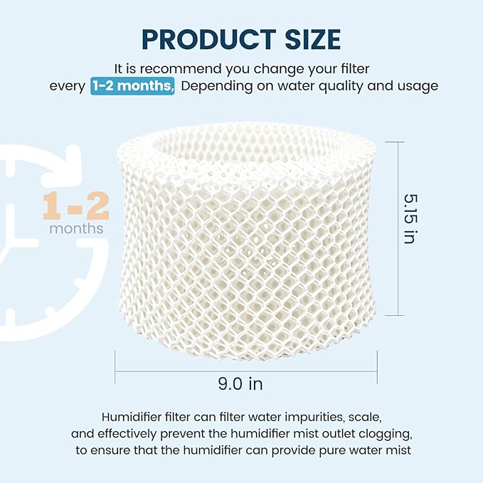 Colorfullife 4 Pack HAC-504 Humidifier Wicking Filters for Honeywell Humidifier HAC-504 HAC-504AW HAC504V1 HCM350 HCM-350W HCM-300T HCM-315T HCM-530 HCM-600 HCM-710 HEV-312, Replacement Filter A
