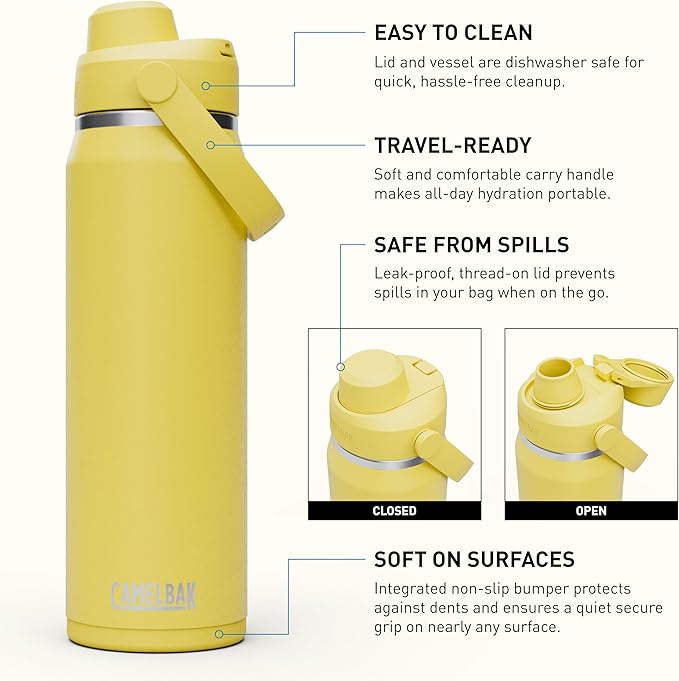 CamelBak Thrive Chug Insulated Stainless Steel Water Bottle Yellow Bloom, 25oz