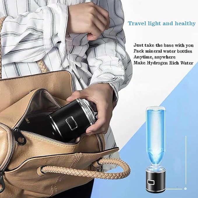 2 in 1 Portable Hydrogen Water Ionizer Machine, High Concentration, H2 and o2 Separation Electrolysis Technology, 300ml Capacity, Hydrogen Water Generator