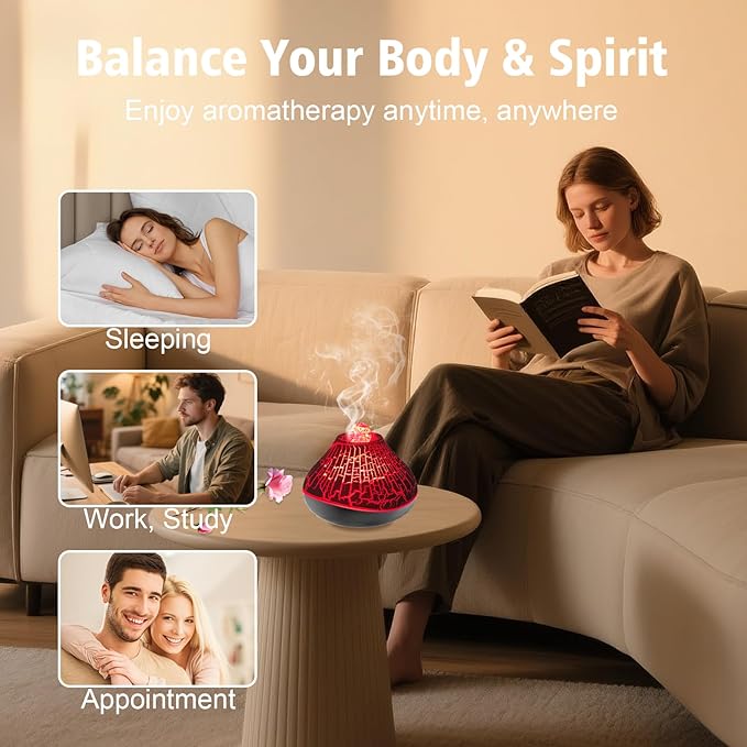 Essential Oil Diffusers for Home, 160ml Small Aromatherapy Diffuser with Auto Shut-Off Home Fragrance Aroma Diffuser with 7 LED Color Night Light Mini Humidifiers for Bedroom