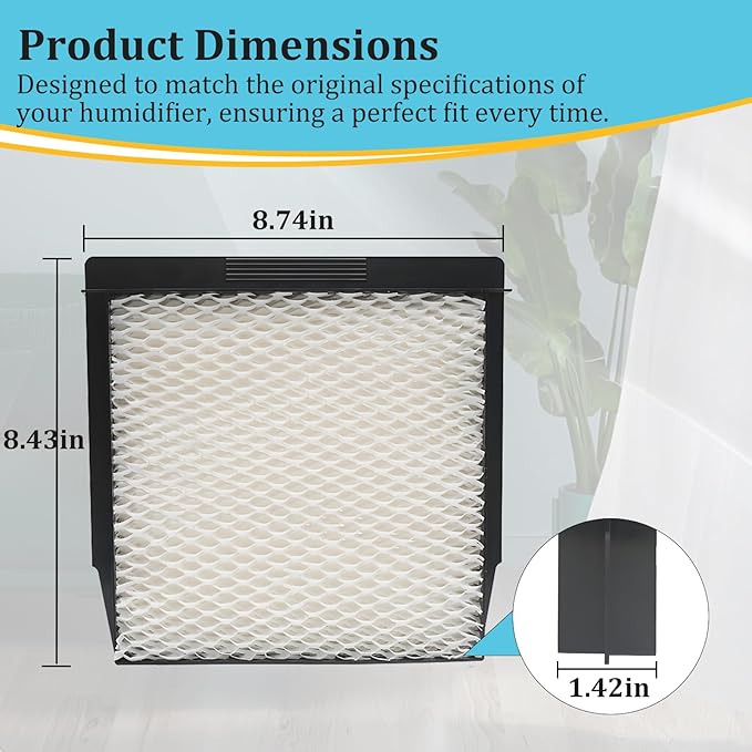 1040 Super Humidifier Wick Filter for Essick Air AIRCARE B40 7D6 100 CM330ABLK CM330AWHT CM330DBLK CM330DWHT E35000 E27000 2PCS - AquaVibe