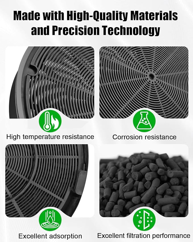 JXCF72 Charcoal Filter Replace WB02X24842 HUIF06UC 11013078, Carbon Filter Fit for GE BOSCH Range Hood JVW5301BJ1TS JVW5301EJ1ES JVW5301EJ2ES JVW5301FJ1DS, 4 Pcs