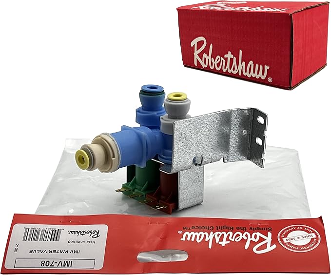 [IMV708 Valve OEM Mania] IMV708 W10408179 4389177 NEW OEM Produced for Whirlpool Kitchenaid Kenmore Refrigerator Water Valve by Robertshaw Replacement Part