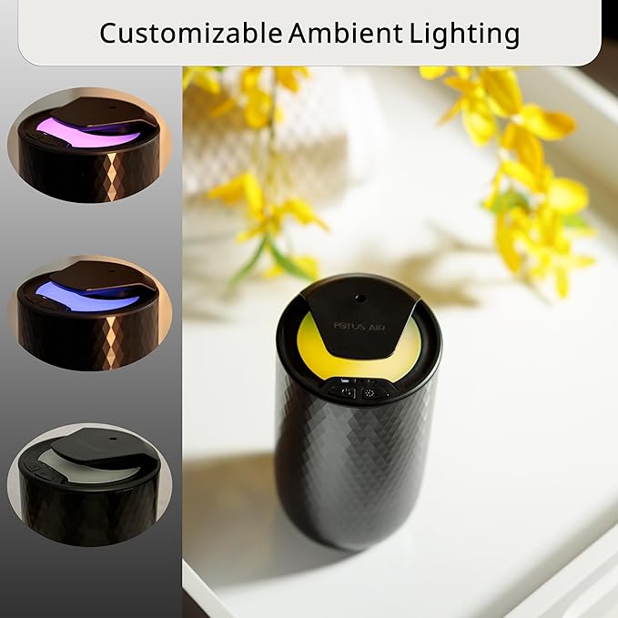 Waterless Essential Oil Diffuser - Portable Cordless Aromatherapy Diffuser for Home, Car & Office - 3 Mist Levels - 15ml Oil Capacity Waterless Scent Machine - USB-C Rechargeable