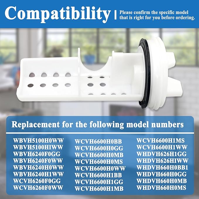 WH11X34741 Washer Drain Pump Filter, Replaces WH23X10029, WH23X10027, AP7205454, 4977949, PS16874133, EAP16874133 - AquaVibe