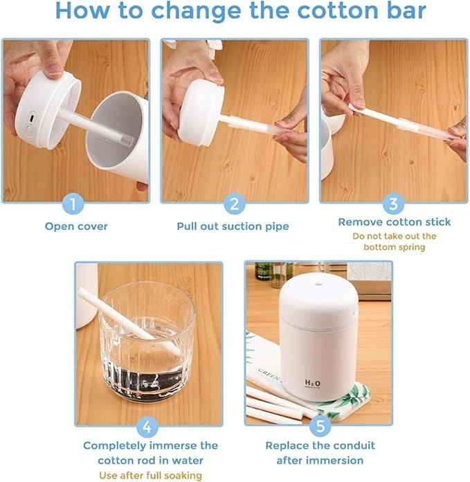 Hygroscopic Fiber Filter Sticks Humidifier Replacement Wicks for USB Powered Diffusers Cool Mists Humidification Parts Portable Humidifier Cotton Filter Sticks - AquaVibe