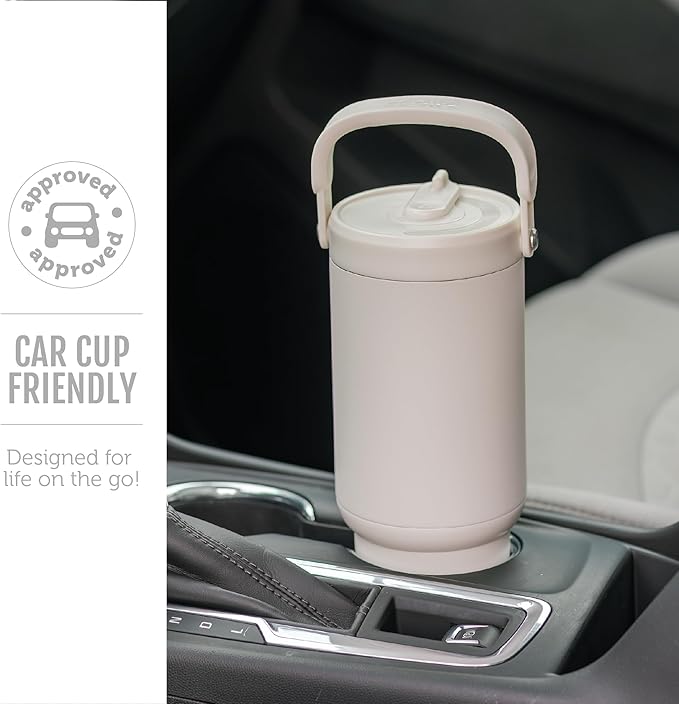 Ello Oasis Go+ 26oz Tumbler with Top Handle and Retracting Straw | Reusable Insulated Stainless Steel Cup, 100% Leakproof Water Bottle, 24 Hours Cold, Cup Holder Friendly For Travel | Mineral