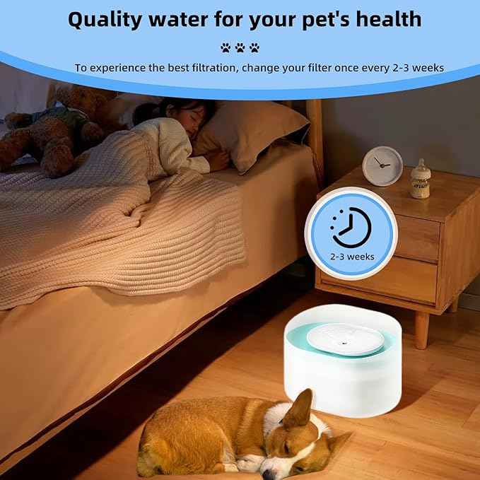 16 Pack Dog Fountain Replacement Filters Compatible with Petlibro Capsule PLWF008, 8 Months Supply of Filter Accessories for Dog Water Fountain Dispensers