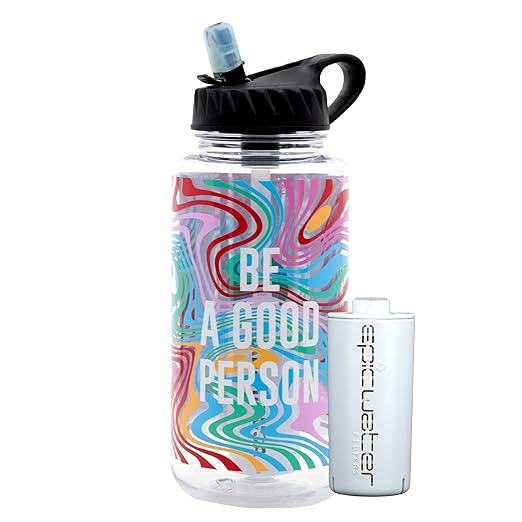 Epic Water Filters Nalgene OG Water Bottle with Filter, USA Made, BPA Free, Removes 99.99% Tap Water Contaminants, Forever Chemicals, BAGP Art, 32 oz