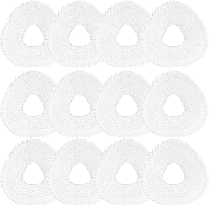 12 Pack Replacement Mop Pads Compatible with Narwal Freo X/Z Ultra Z10 Freo Pro J3 J4 YJCC012 YJCC015 Microfiber Resuable Mop Cloth Robot Vacuum Cleaner Accessories, White - AquaVibe