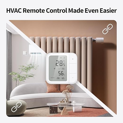 Aqara Thread/Zigbee Smart Climate Sensor W100,Temperature and Humidity Monitoring,Wireless Remote HVAC Control, 3 Customizable Smart Buttons,Works with HomeKit, Alexa, Google & More