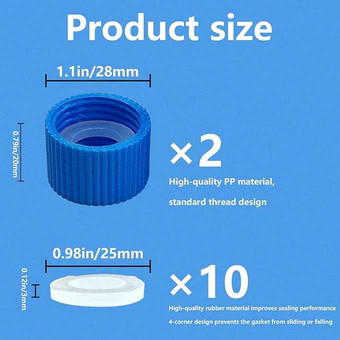 2 Pcs Water Filter Coupling Kit, Filter Cleaning Gasket With Seal, Compatible with 28mm External Threaded Water Filters and Plastic Bottles for Hiking Camping