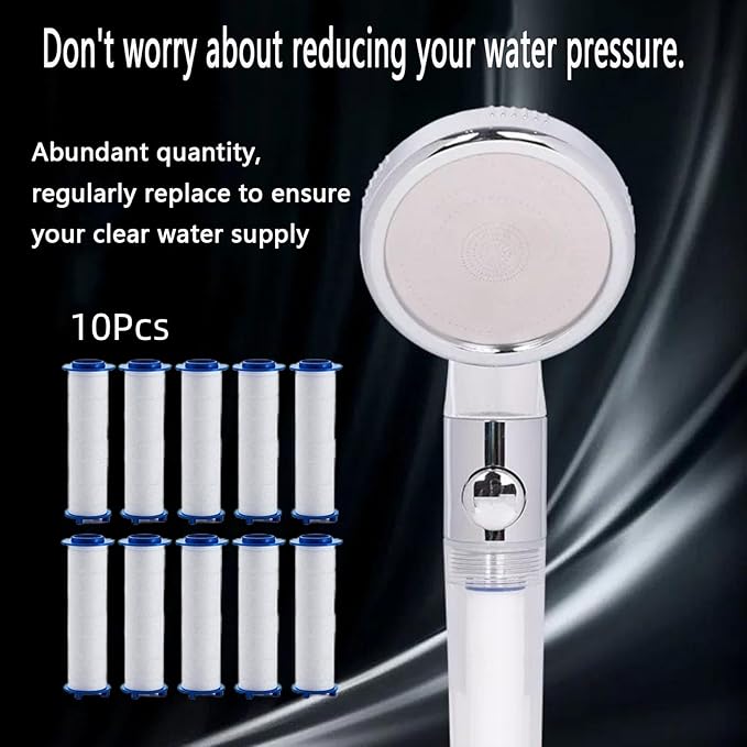 Showerhead Filters, 10 Pcs, Ion Shower Drops Head Filter, PP Cotton Filtered Shower Handheld, Filter Element Multiple Specifications, Suitable for Different Models of Shower Heads (White, 9cm/3.54in)