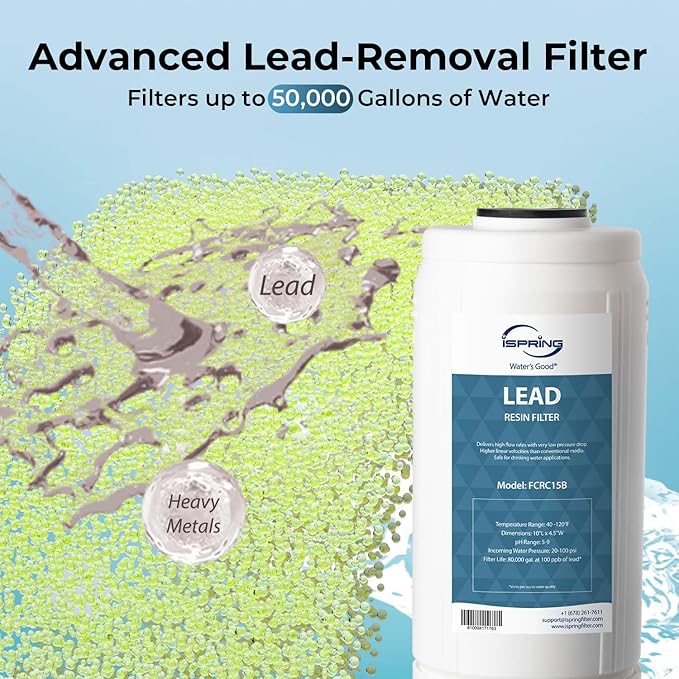 iSpring F2WGB21BPB Whole House 4.5"x10" Water Filtration CTO Carbon Block and Lead Reducing Water Filter Replacement Cartridge Pack Set