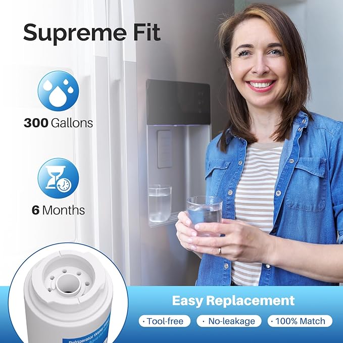 ICEPURE UKF8001 Replacement for Whirlpool Filter 4, Everydrop EDR4RXD1, FMM-2 Maytag UKF8001AXX-200 9084 4396395 MPF15090 WF-UKF8001,WF295,SGF-M9,Puriclean II,RWF0900A Refrigerator Water Filter,2PACK