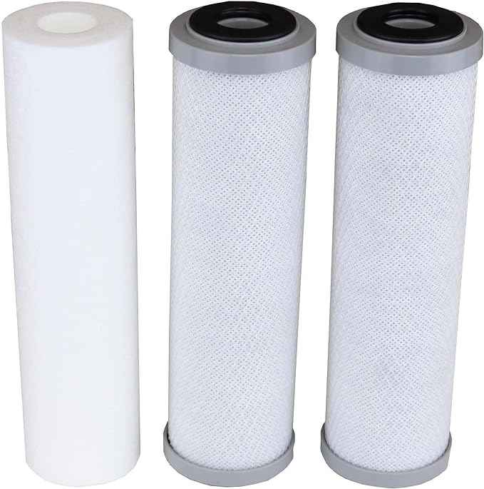 Compatible APEC Filter-Set Bottom 3 Filters for Model ROES-50, ROES-75, RO-45, RO-90, RO-PH90, RO-PERM, RO-Pump, RO-Hi, WFS-1000, ROES-UV75, ROES-PH75, ROES-PHUV75, ROES-UV75-SS, 1 Sediment, 2 Carbon