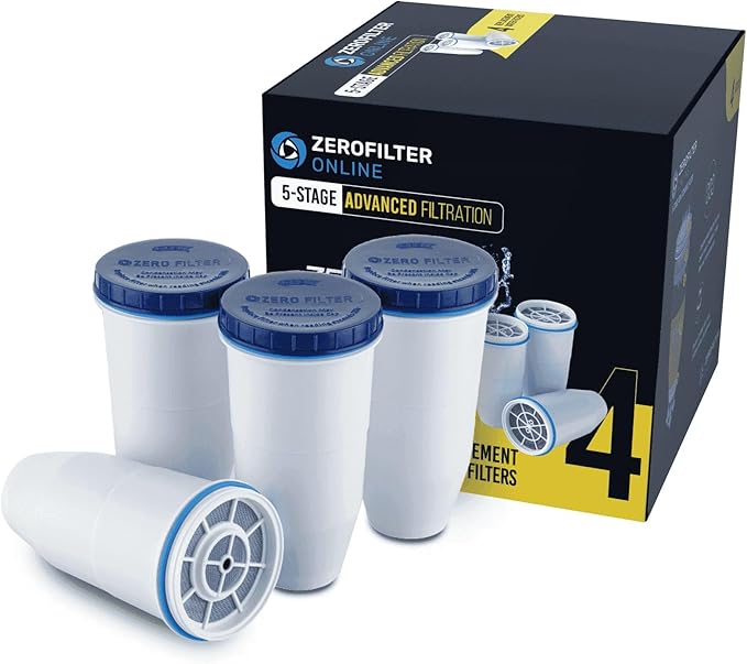 ZR-017 | Replacement Water Filters for Pitchers and Dispensers | 0 TDS Remove Lead, Heavy Metals, Chlorine, Fluoride PFOA/PFOS (1) (4)