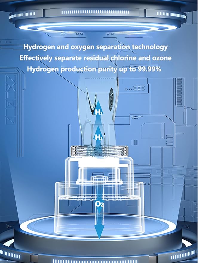 Smart PEM Portable Hydrogen Water Bottle – 230ml High-Concentration Hydrogen Generator Cup | Rechargeable Molecular Hydrogen Water Bottle for Travel, Fitness, Office Use Gold C