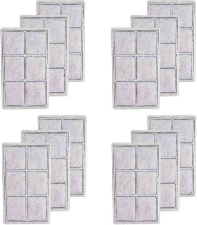 Cat Water Fountain Filters, Compatible with Drinkwell Premium Platium Cat Dog Fountain Charcoal Replacement Water Filters, 12 Pack
