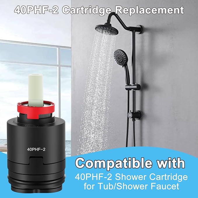 40PHF-2 Pressure Balance Cartridg, 40mm Shower Faucet Cartridge Replacement, Compatible with Tub/Shower Faucet Valve