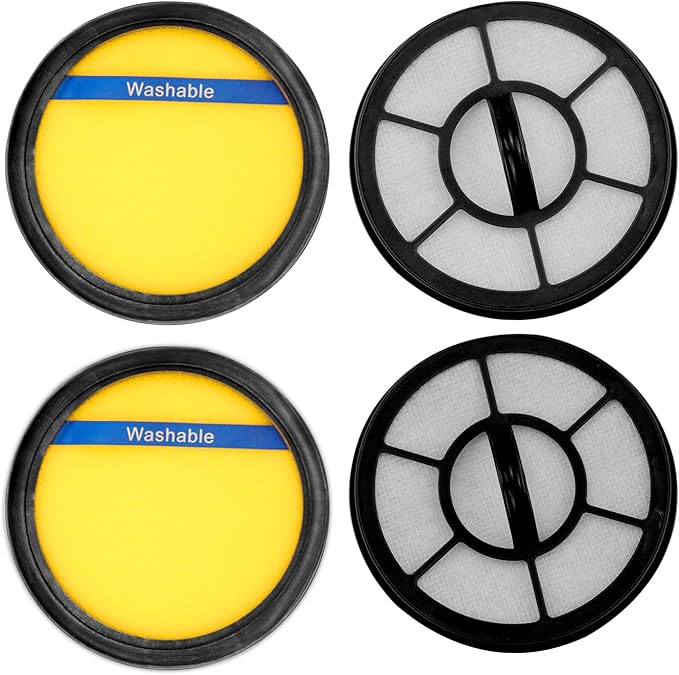4PCS Washable Filter for Eureka DCF25 & EF7 Fit AS3030AE, AS3033A, AS3101A, AS3104AX, AS3304A Vacuum Cleaner Replacement, Parts 67600 & 68657 - AquaVibe