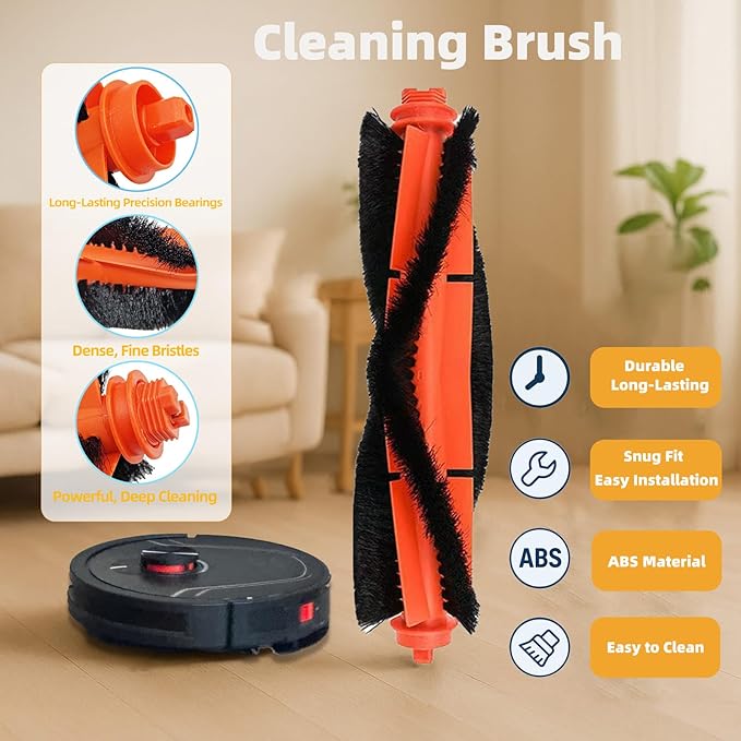 Replacement Parts Accessories Kit Compatible with Honiture V8 Pro Robot Vacuum Cleaner 1 Main Brush, 6 Side Brushes, 4 Hepa Filters, 4 Mop Pad - AquaVibe