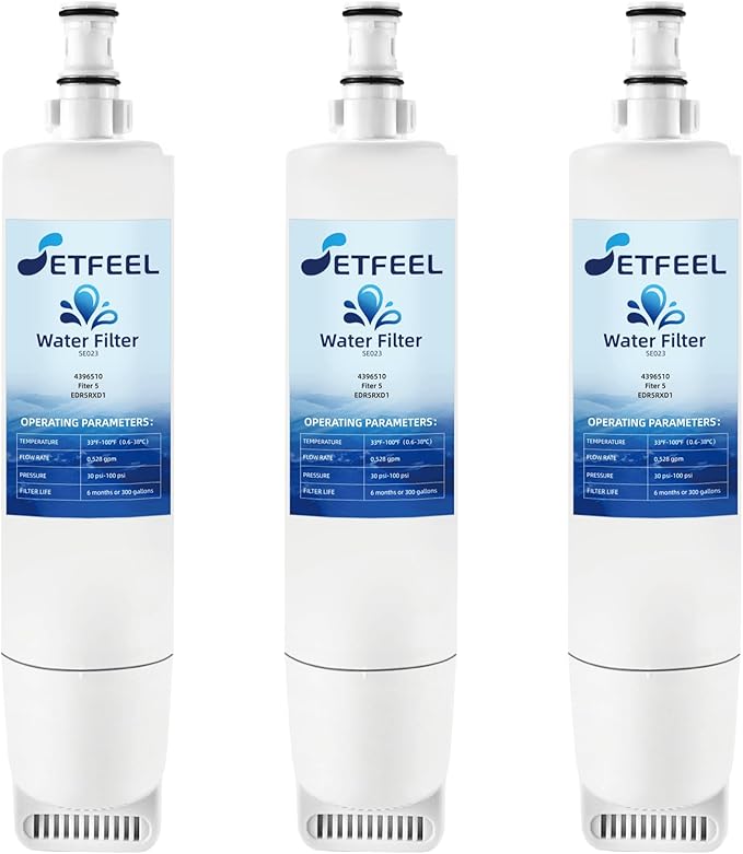 4396508 Water Filter Replacement For Whirl-pool EDR5RXD1, Kenmore Refrigerator Water Filter 9085 Fit 9010 4396510 4392857 4396547 46-9010 NLC240V WF-NLC240V, EveryDrop Filter 5 Replacement 3 Pack