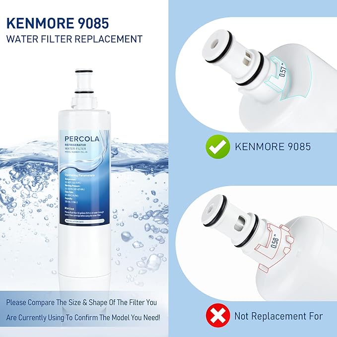 9085 Water Filter Replacement for Kenmore 46-9085, 9085, 4609085, 46-90102, 90102, 4690102, 46-9902, 46-9908, 9908 (3 Pack)