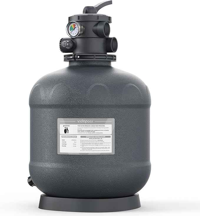 Sand Filter System with 6-Way Valve, Top-Mount Valve Pool Sand Filter (Pool Pump Not Included), 19in Pool Filter Fits All Above Ground Pools & Inground Pools Up to 29000 Gallons