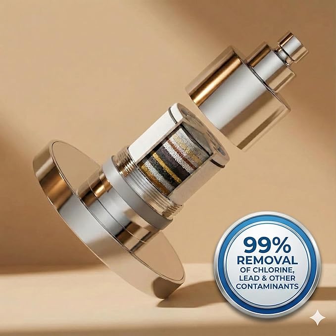 Shower Head Water Filter Replacement For The Fiona James Showerhead - High Pressure Shower Heads Replacement For Smooth Hair & Skin - Replacement Cartridge Fits The Fiona James Filtered Shower Head