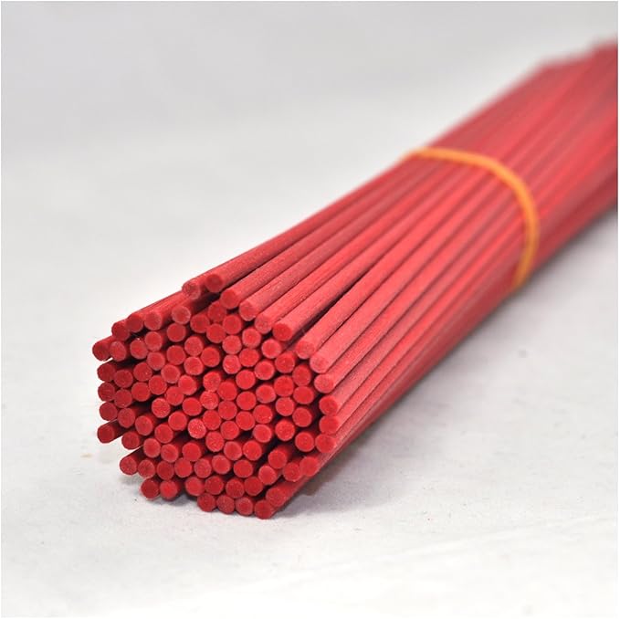 100 Pieces Fiber Reed Diffuser Replacement Refill Sticks (12" x 3mm, Red) - AquaVibe