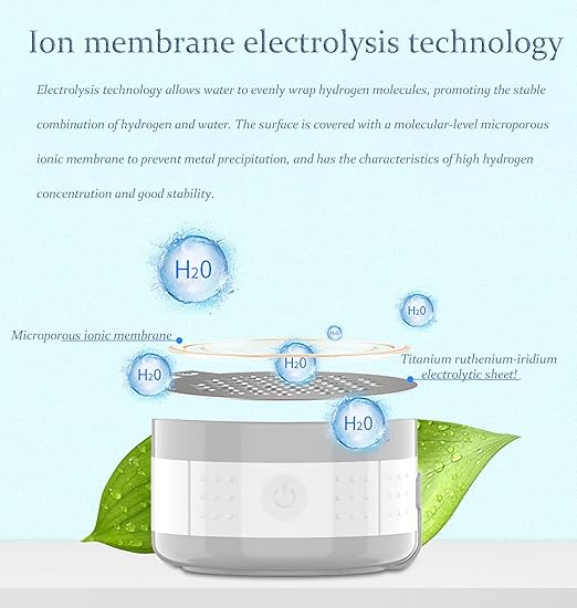 Portable Hydrogen Water Bottle Generator, 350ml USB Charge Hydrogen Water Maker, Rich Water Ionizer Machine for Fitness, Daily Drinking (White)