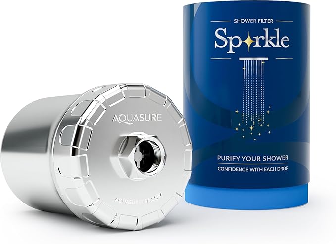 Aquasure 10,000 Gallons High Capacity Shower Filter For Healthier Hair, Skin & Nails | Improves Dry Itchy Skin, Reduce Dandruff, Eczema, Protect Colored Hair (Modern Chrome) - AquaVibe