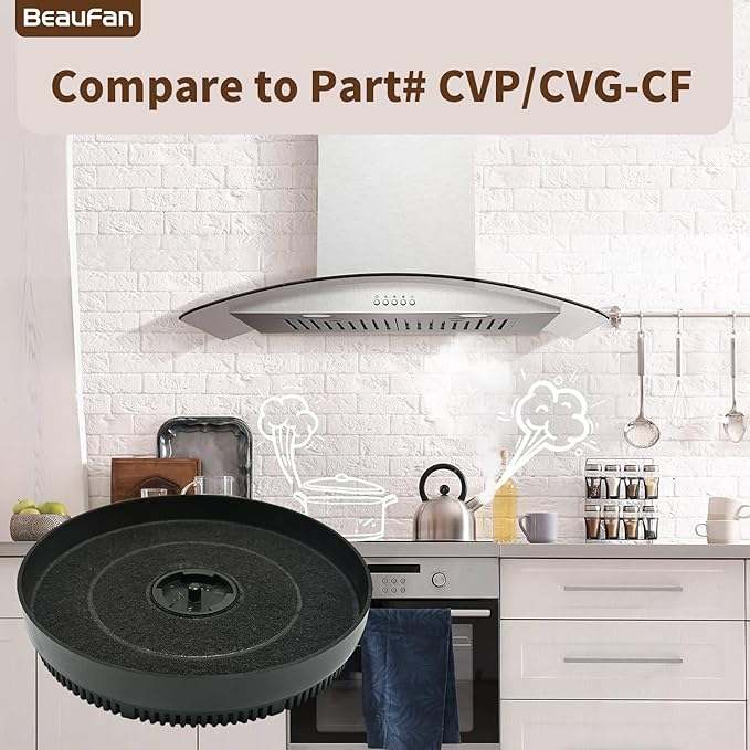 4 Pack CVP/CVG-CF Charcoal Filter Replacement for Midea and COMFEE' Range Hoods CVP30W6AST, CVP36W6AST, CVG30W8AST, CVG36W8AST, CVG30W8AST, CVP30W4AST, CVP30WTAST, CVP36WTAST, CVP36W4AST, MVP30W6AST