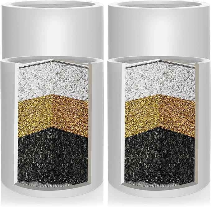 Enhanced Formula Multi-Stage Shower Filter Cartridge,High output Universal replacement filter cartridge, Remove Chlorine Heavy Metals and Other Sediments, Reduces Dry Itchy Skin, Dandruff（Pack of 4)