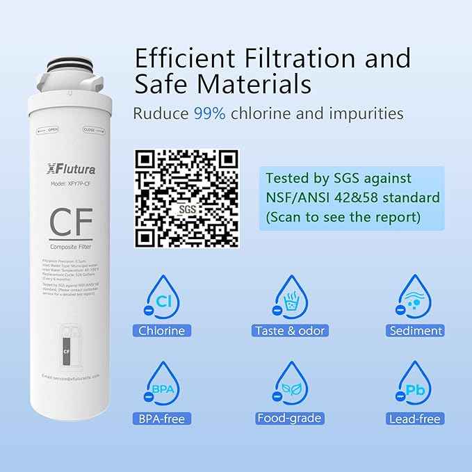 Y7/Y7P/Y7T Series 1-Year Replacement Cartridge Compatible with SimPure Y7, Y7P, Y7T, Y7P-BW, Y7P-W, Y7T-BW-A, Y7T-BW-C, Y7T-A, Y7T-C Series Water Filter, Pack of 4 Filters (2*CF, 2*RO)