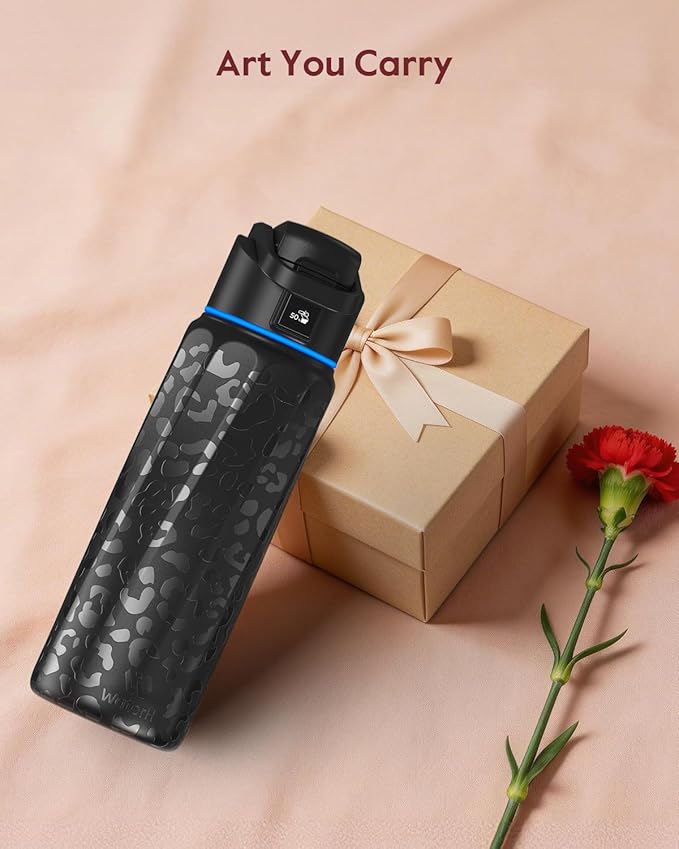 BOOST Smart Water Bottle with Reminder & Tracker, Double Wall Vacuum Insulated Bottles Stainless Steel, 32oz BPA-Free Wide Mouth for Gym, Office, School, Ideal Gift for Christmas, New Year