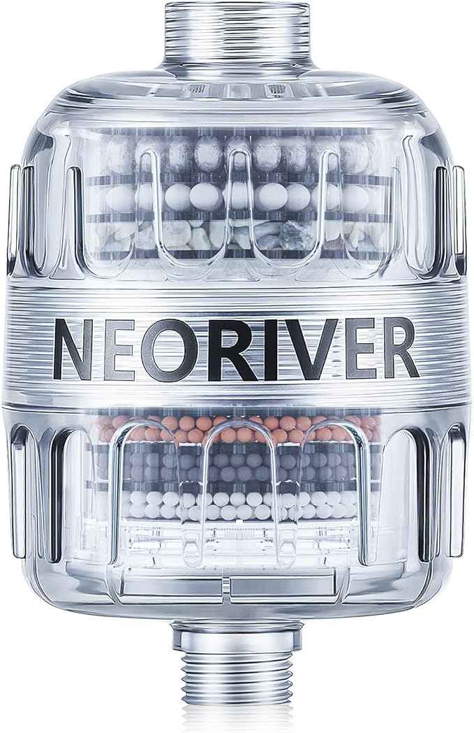 Shower Filter, Improves Skin and Hair Texture, Softens Hard Water, 15 Layers Filter to Reduce Chemicals, Removes Chlorine and Harmful Substances