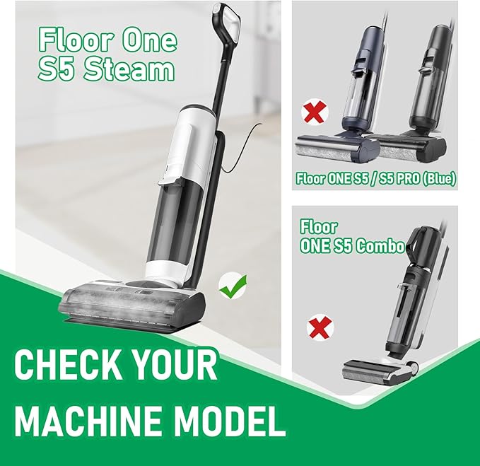 Only Floor ONE S5 Steam Roller Brush Replacement and Vacuum Filter Kit Compatible with Tineco Floor ONE S5 Steam Corded Wet Dry Vacuum Replacement Parts,3 Roller Brushes,3 Filters,1 Cleaner Brush - AquaVibe