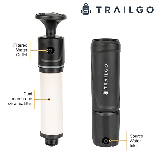 Tactical XR Water Filtration System Survival Gear and Supplies Military Grade - High-Volume 3-Stage Portable Purification Filter - Camping, Backpacking, Hiking, Emergency Preparedness Items