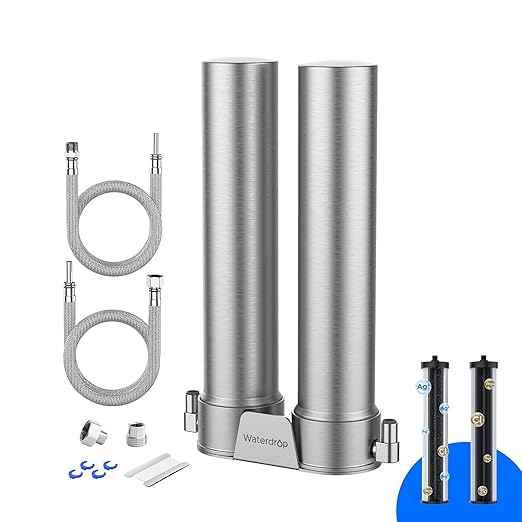Waterdrop DST Under Sink Water Filter System, Under Sink Water Filtration System, NSF Certified Elements, Reduce Chlorine, PFOA/PFOS, Bad Taste & Odor, Silver Ions Enhanced Filtration, Stainless Steel - AquaVibe