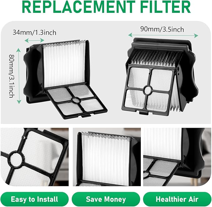 Vacuum Brushes and Filters Kit Compatible with Tineco Floor ONE S5, Floor One S5 Pro Wet Dry Cordless Vacuum Cleaners, 3 Roller Brushes, 3 Filters, 1 Cleaner Brush - AquaVibe