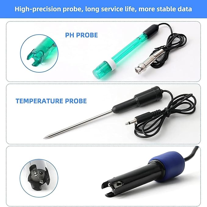 Smart Water Quality Monitor, Water Quality Monitor PH ORP TDS EC CF Temperature Benchtop Tester Meter, 0°C~50° C Automatic Temperature Compensation, for Swimming Pool, Aquarium, Laboratory